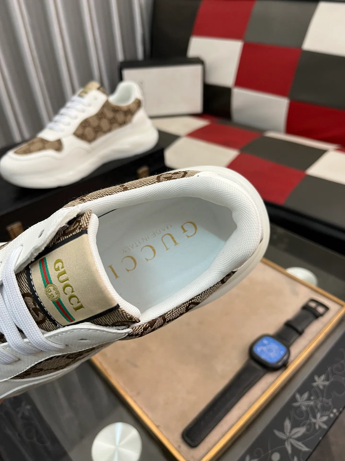 Men's shoes 💰440⌚️⌚️[GUCCI] The latest trendy men's casual shoes, the fabric is made of embossed cowhide imported from Italy, comfortable sheepskin lining + feet, the original outsole is wear-resistant and non-slip, high-level version, size: 38-442️⃣Colors available